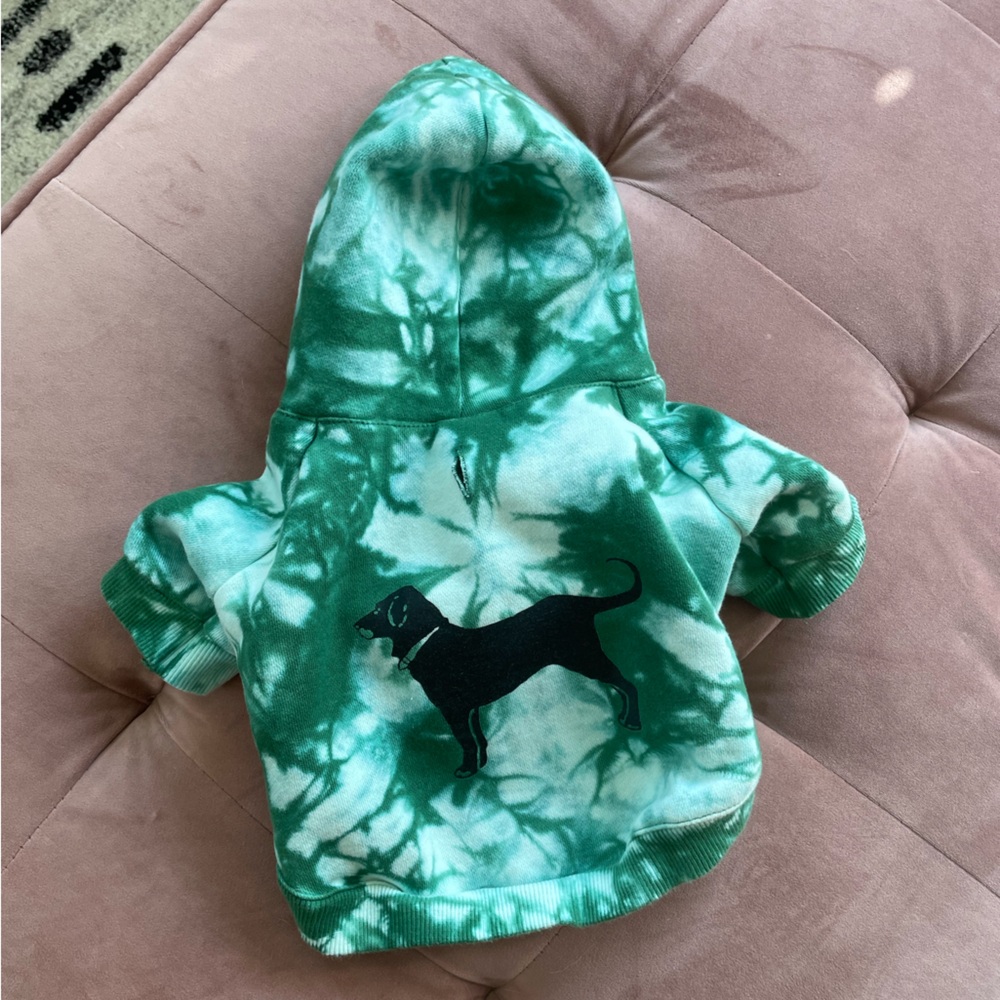 The Black Dog Green Tie-Dye Dog Hoodie